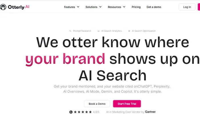 Otterly AI search optimization tool for tracking brand mentions across AI search platforms