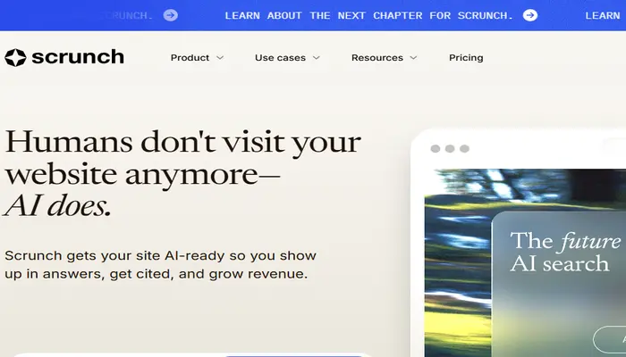 Scrunch AI search optimization tool helping websites improve AI search visibility and citations