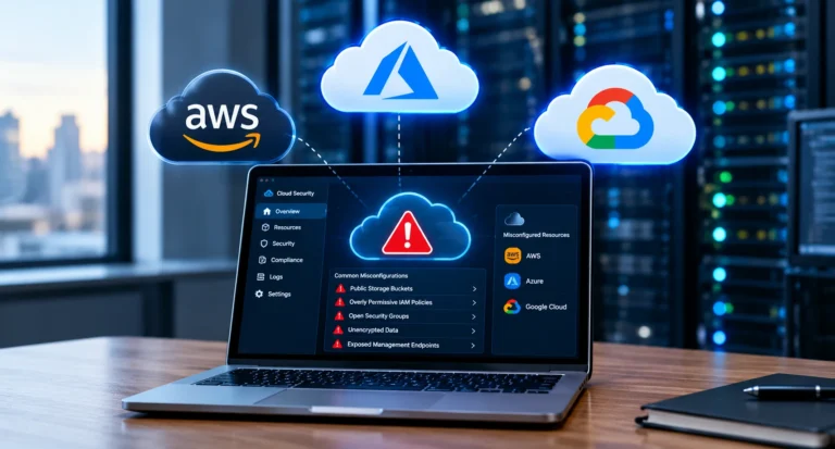 Cloud misconfiguration on AWS, Azure and Google Cloud: an open storage bucket, a missing MFA setting and a permissive firewall rule